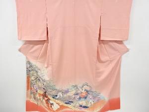 リサイクル　鶴に十二単・牡丹・菊模様三つ紋色留袖